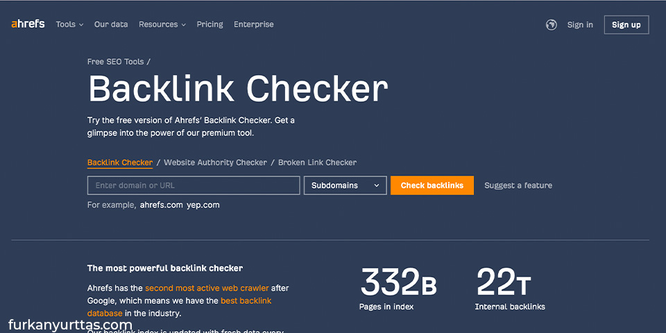 Ahrefs Bedava Link Checker Aracı