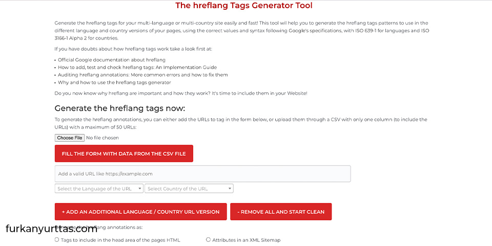 Hreflang Tags Generator Tool