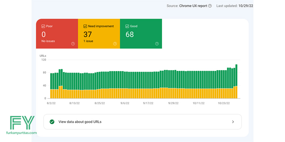 Google Search Console Core Web Vitals Report